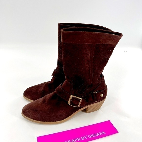 CHINESE LAUNDRY TEE JAI Brown Suede Leather Boots size 7.5 M - Picture 12 of 12